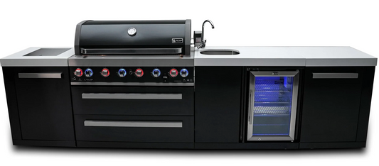 Mont Alpi 805 Black Stainless Steel Island with Beverage Center