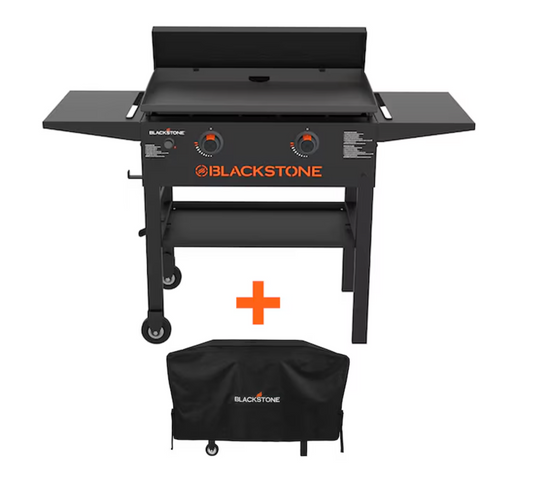 Blackstone 28" Griddle and Cover Bundle 2-Burner Liquid Propane Flat Top Grill